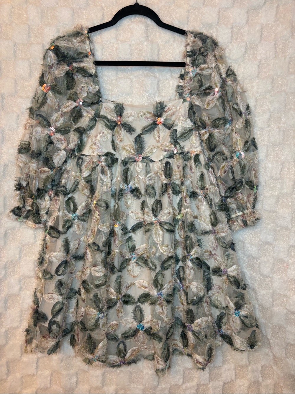 Storia babydoll Mini Dress sheer mesh M